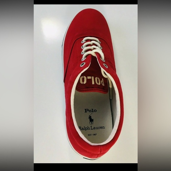 BRAND NEW Polo Ralph Lauren Harpoon SK VLC Red Washed Canvas Size 10.5 - Picture 5 of 8
